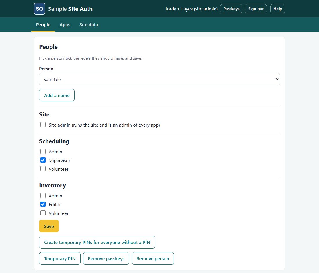 Setting someone's access