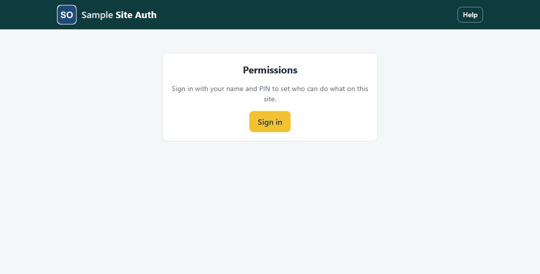 Opening the permissions page